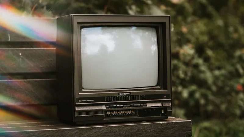 TV-apparat som viser overgang fra analog til digital IPTV-strømming
